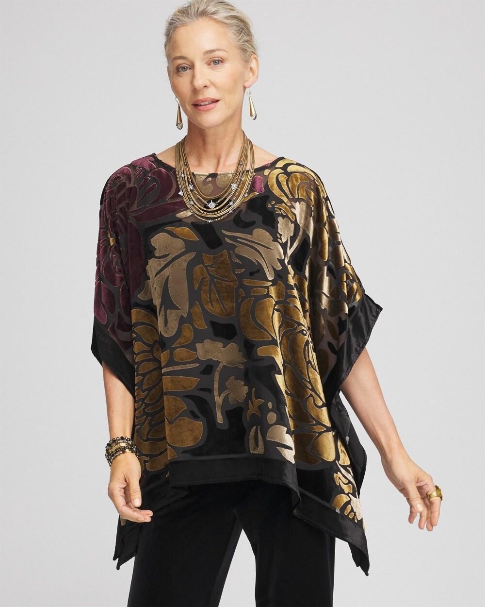 Travelers™ Collection Velvet Print Poncho Product Image