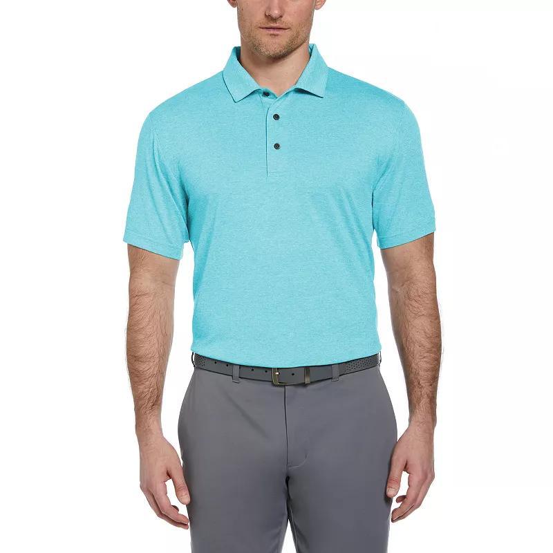 Men's Grand Slam Regular Fit Self Collar Heather Golf Polo, Size: Small, Black Grey Product Image