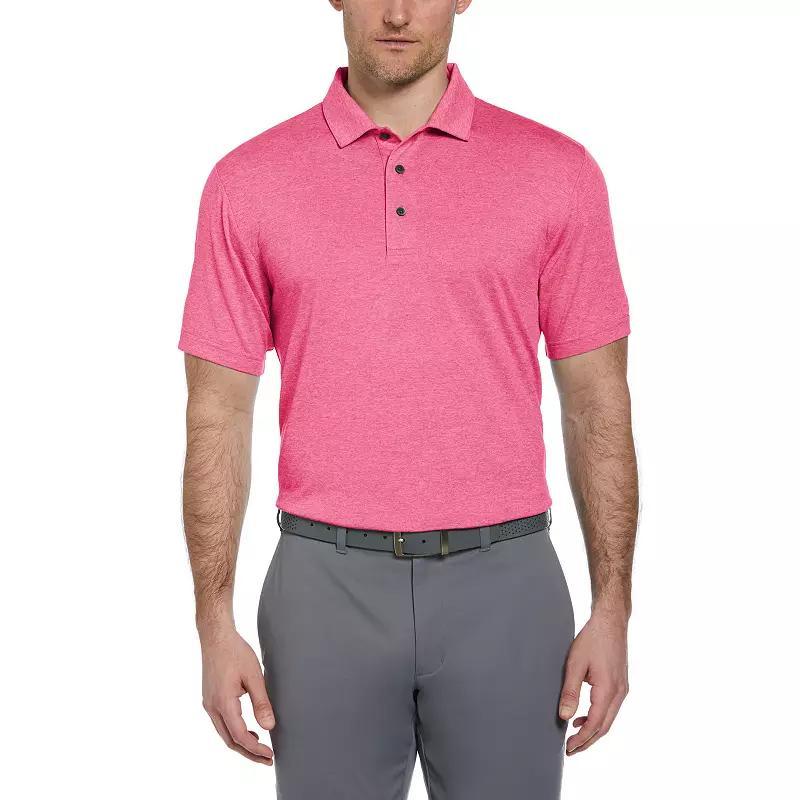 Men's Grand Slam Regular Fit Self Collar Heather Golf Polo, Size: Small, Black Grey Product Image