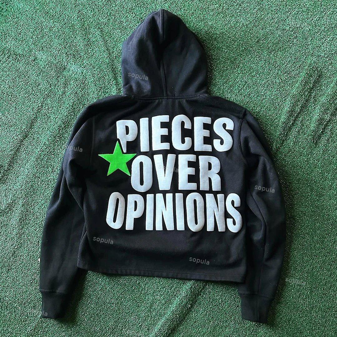 Sopula Pieces Over Opinions Graphic Print Pullover Hoodie Product Image