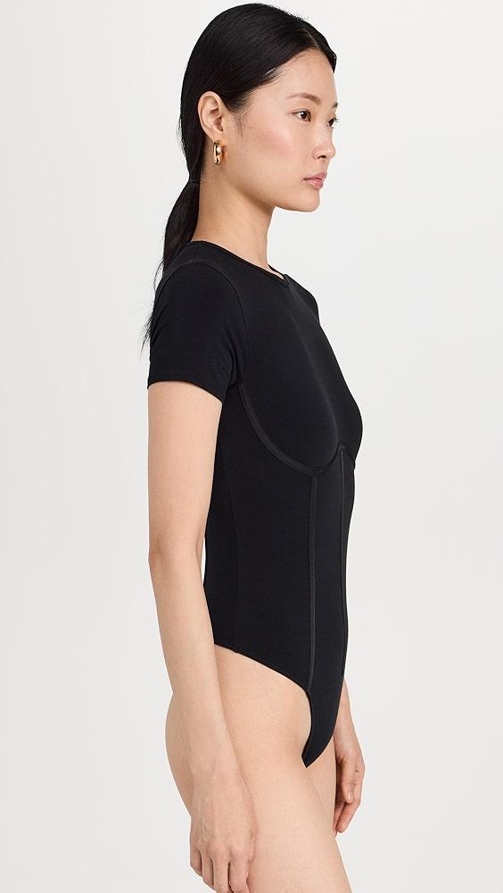 Fleur du Mal Cotton T Shirt Thong Bodysuit | Shopbop Product Image