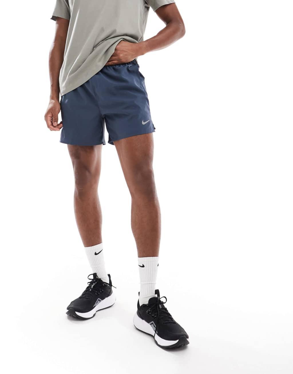 Nike Running Challenger Dri-FIT 5 inch shorts in dark blue Product Image