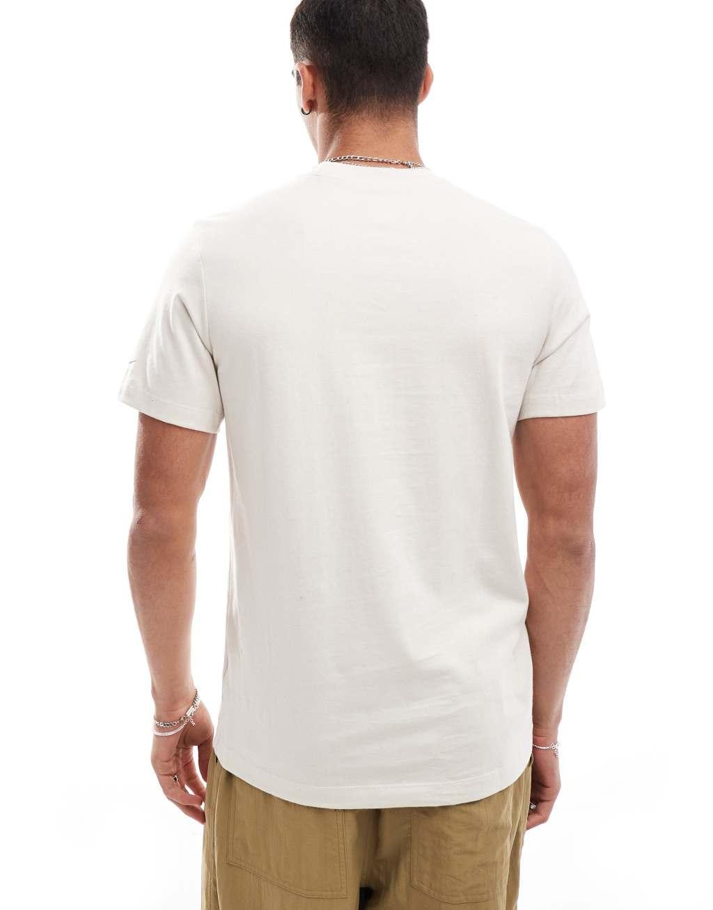 Nike Block 2.0 logo t-shirt in beige and green Product Image