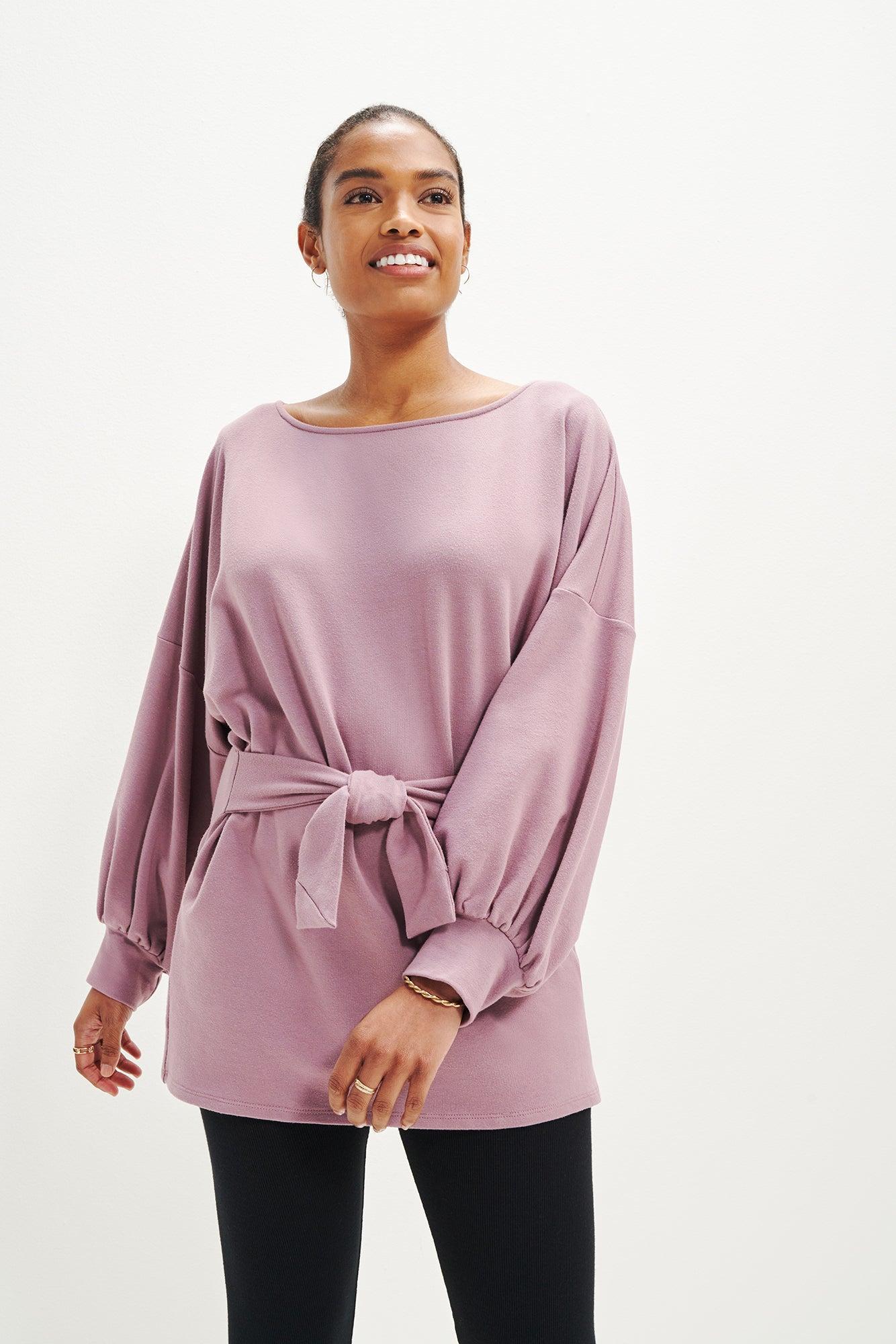 Fleur Reverie Terry Sweatshirt - Lavender - ReAmour Product Image