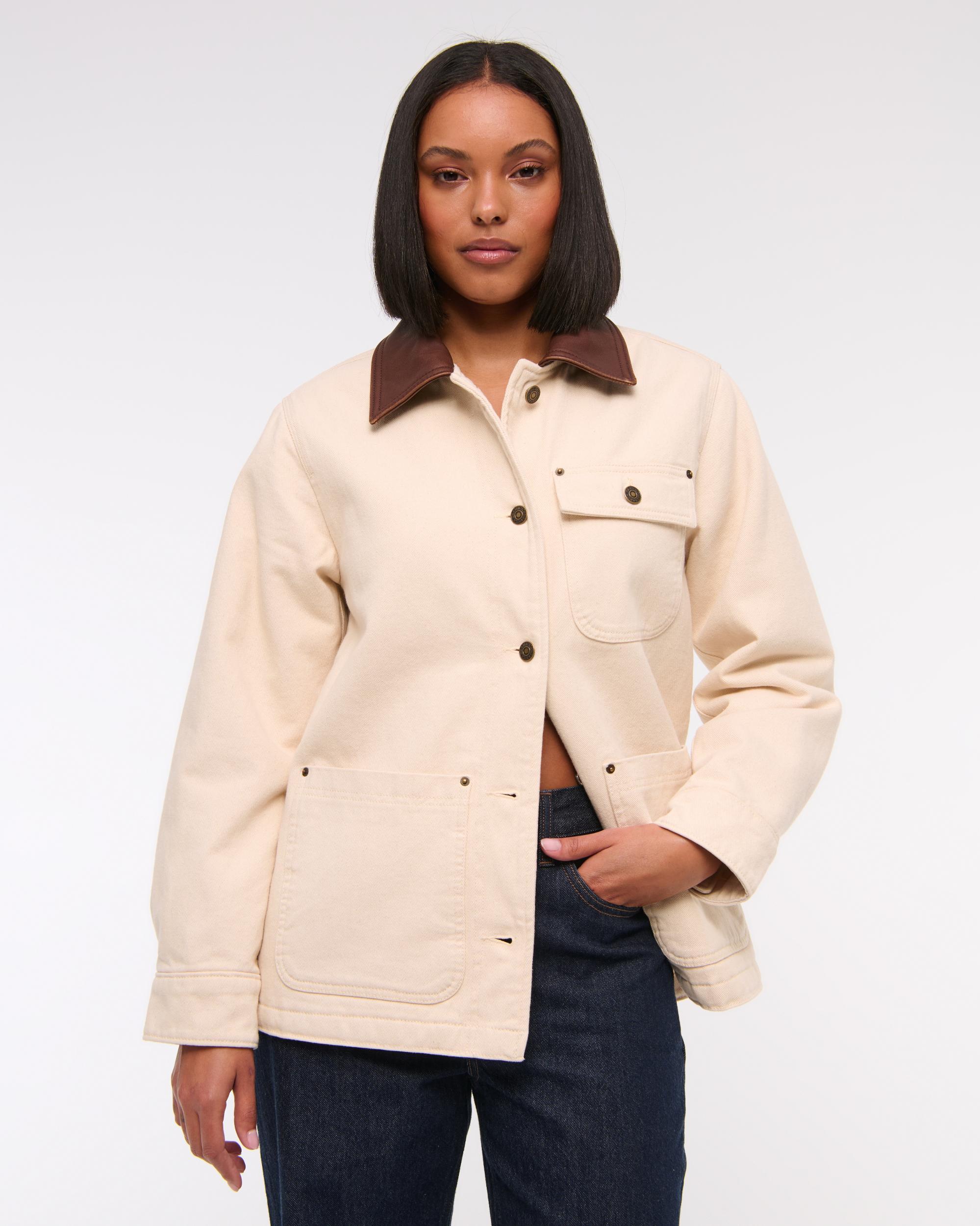 Mid-Length Twill Workwear Jacket Product Image