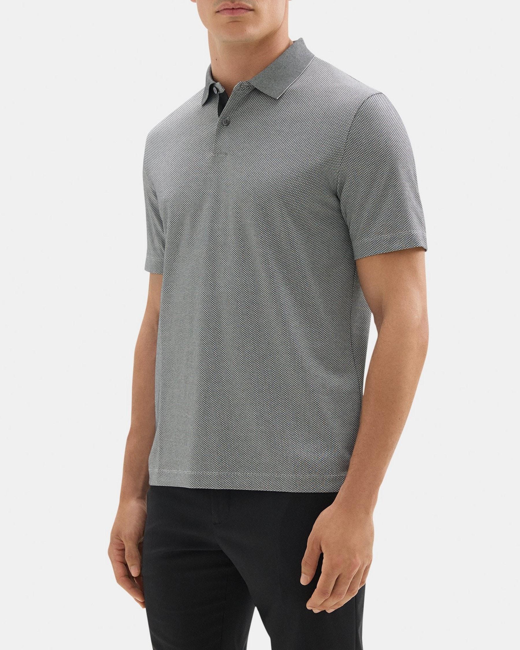 Standard Polo in Cotton-Blend Jacquard Product Image