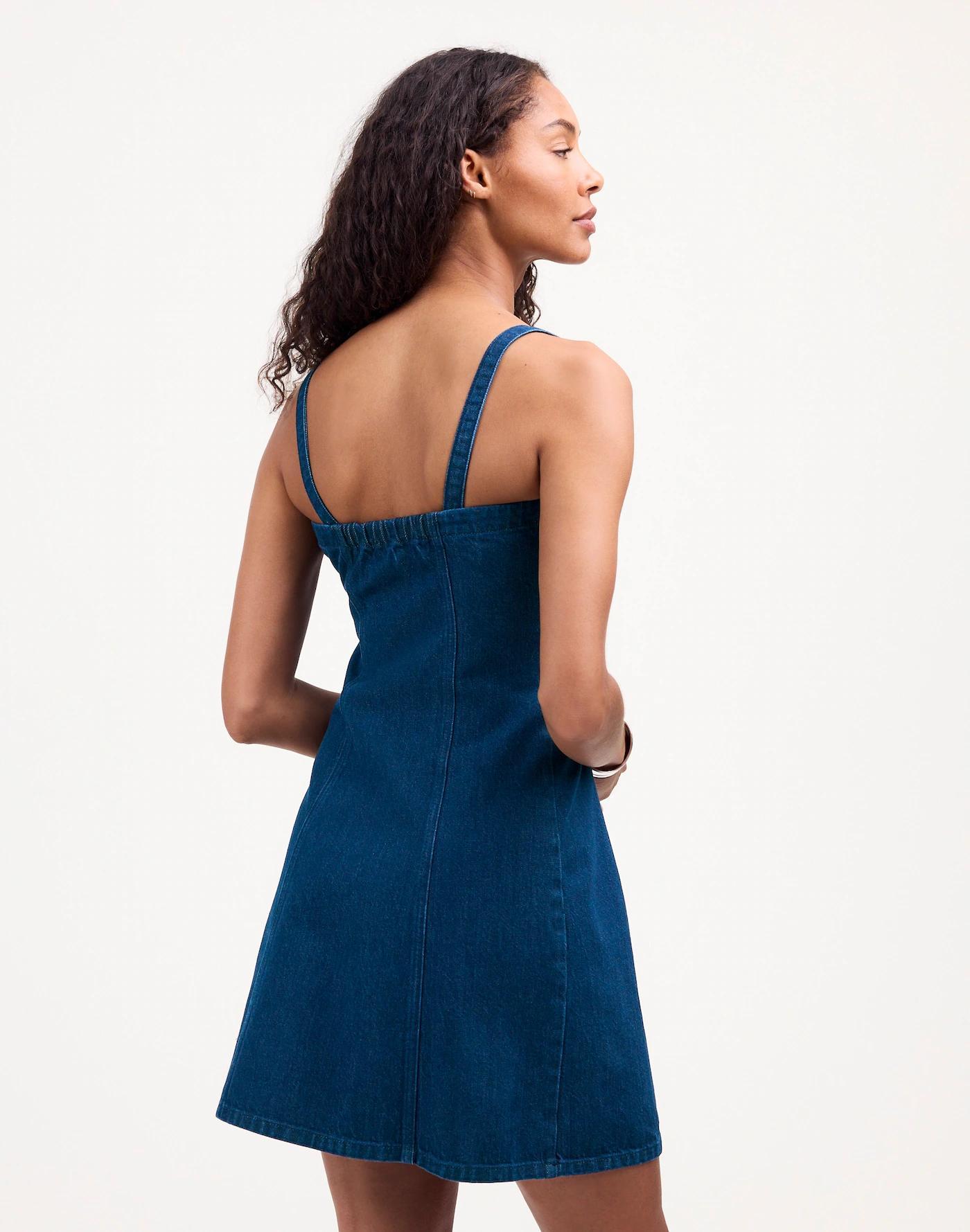 Denim Strapless Mini Dress in Maytown Wash Product Image