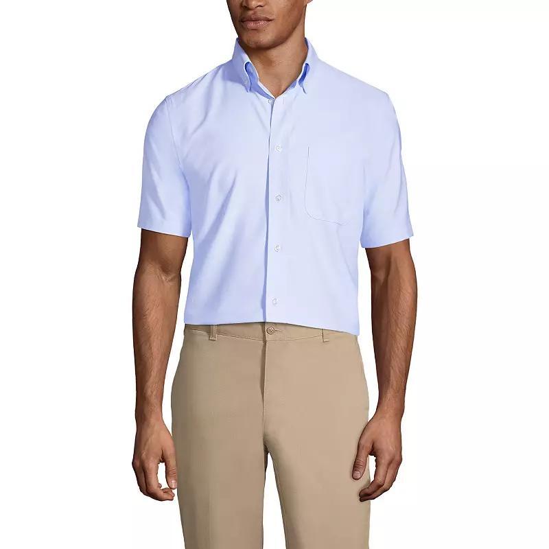 Men's Lands' End School Uniform Short Sleeve Oxford Dress Shirt,  Product Image