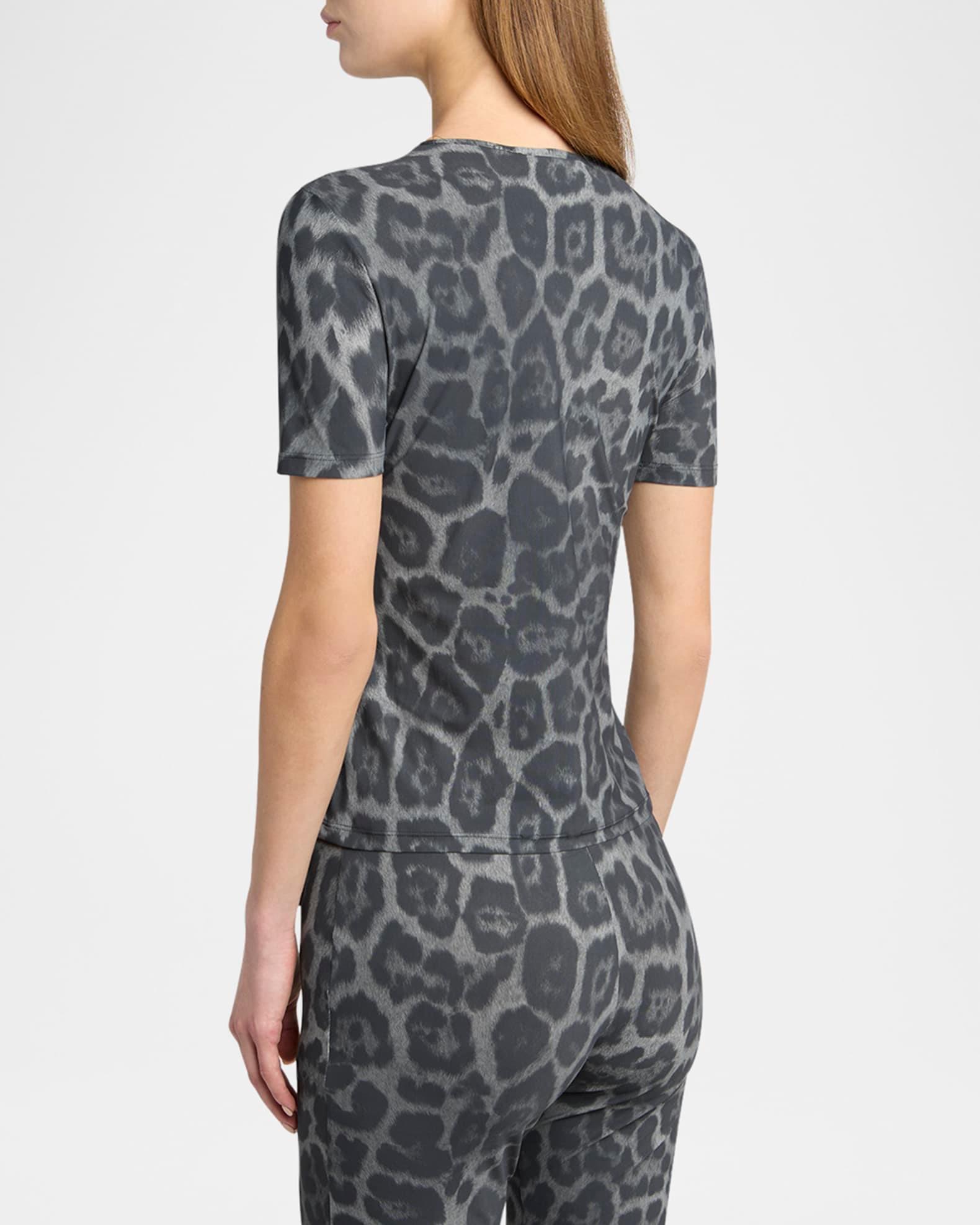 Leopard Print Short-Sleeve Top Product Image