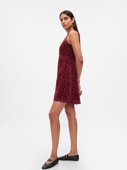 Velvet Floral Mini Dress Product Image