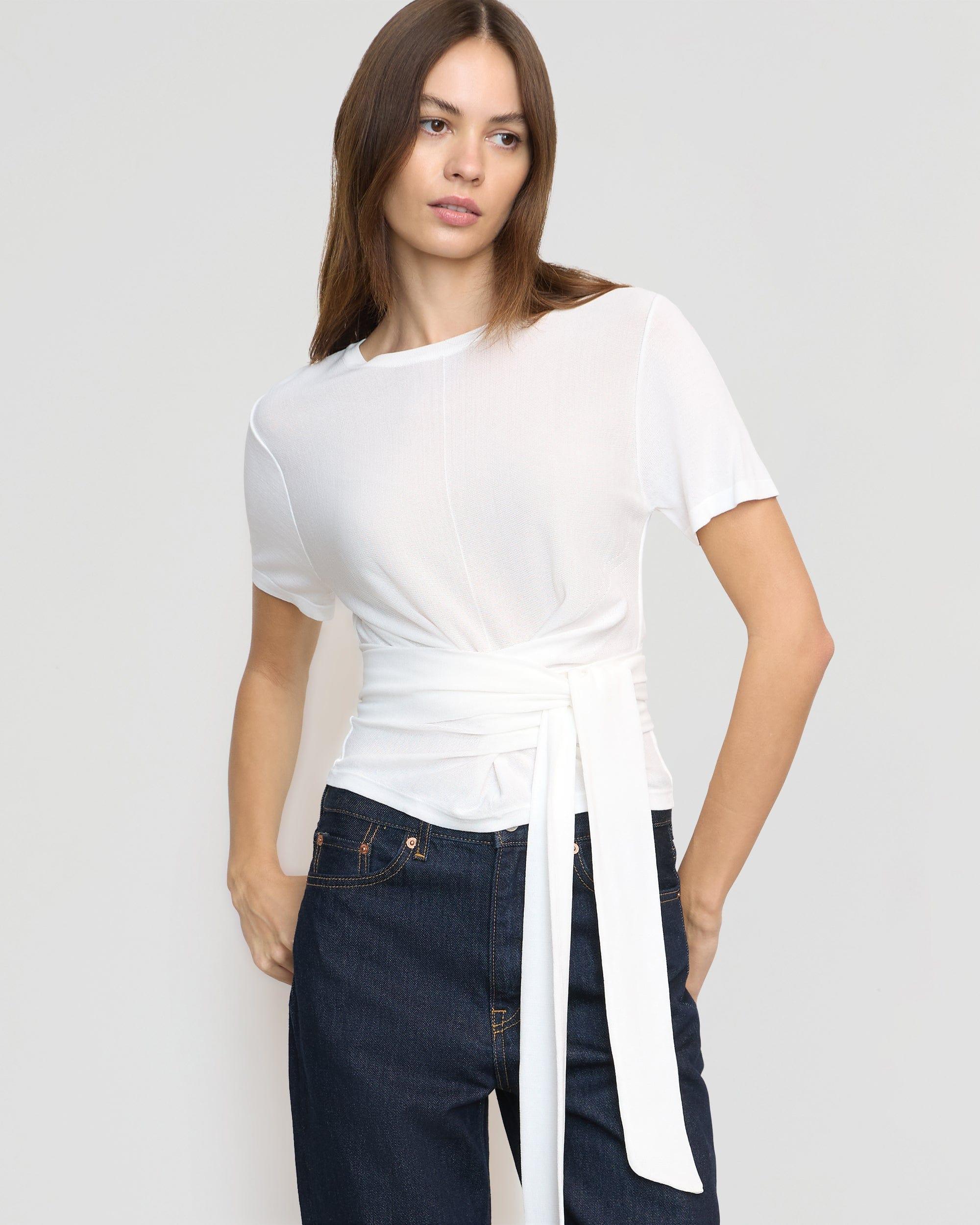 Jude Cropped Tie-Front Top Product Image