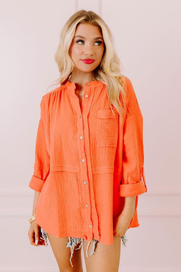Sunny Forecast Tunic In Bright Coral Product Image