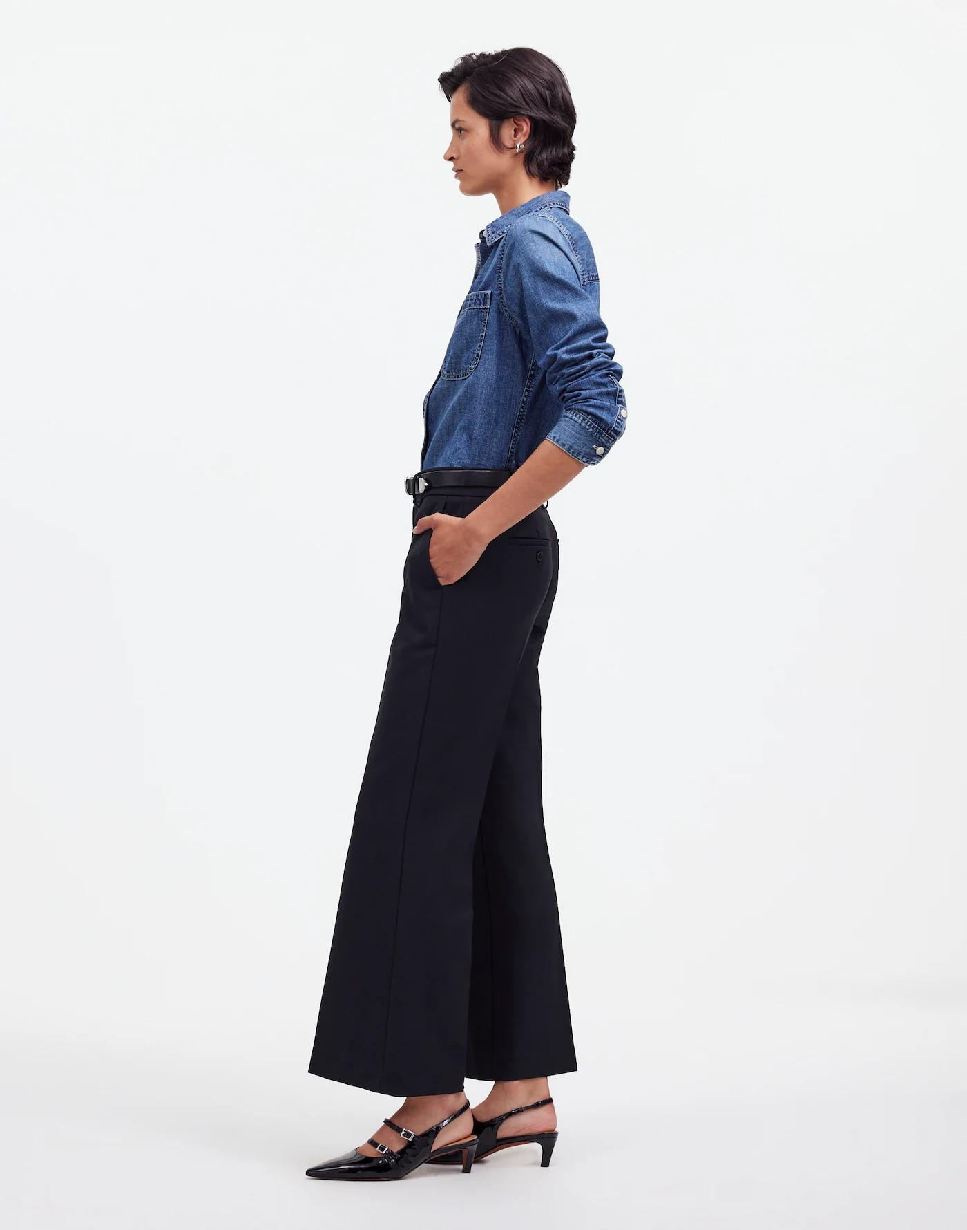 Kick Out Crop Pants in Wool-Blend Twill Product Image