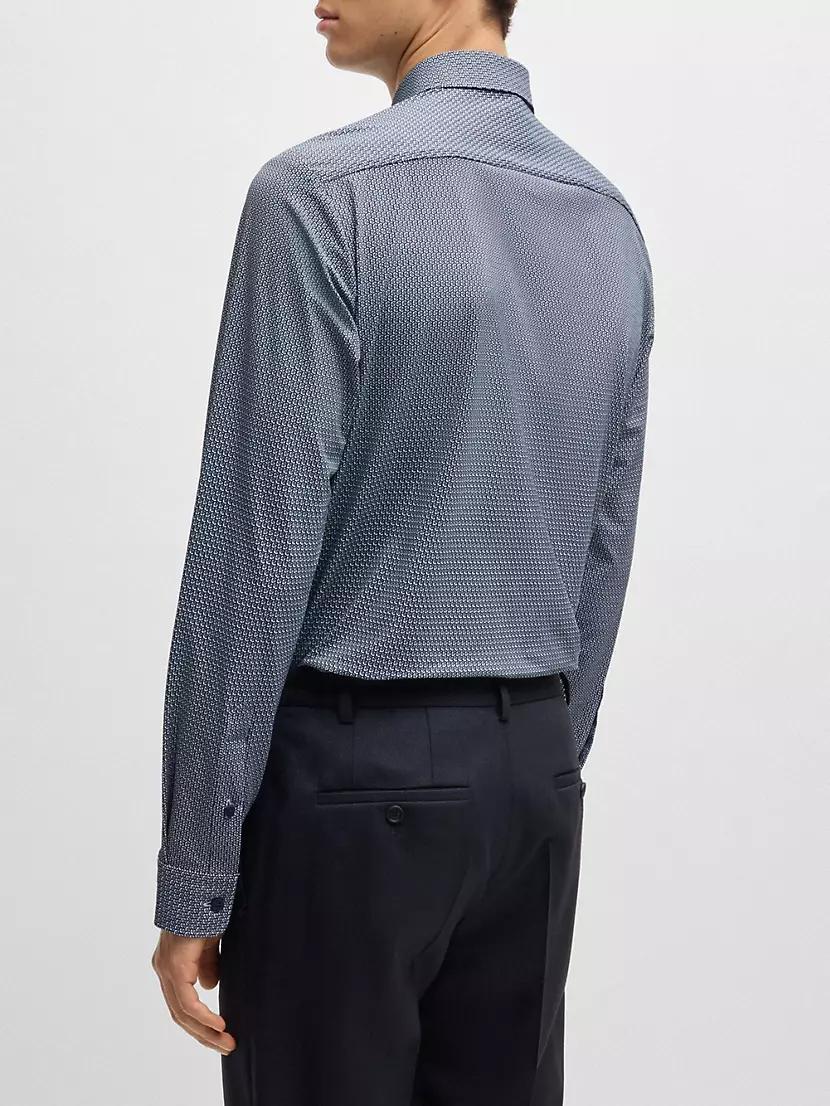 Slim-Fit Shirt in Printed Performance-Stretch Fabric Product Image