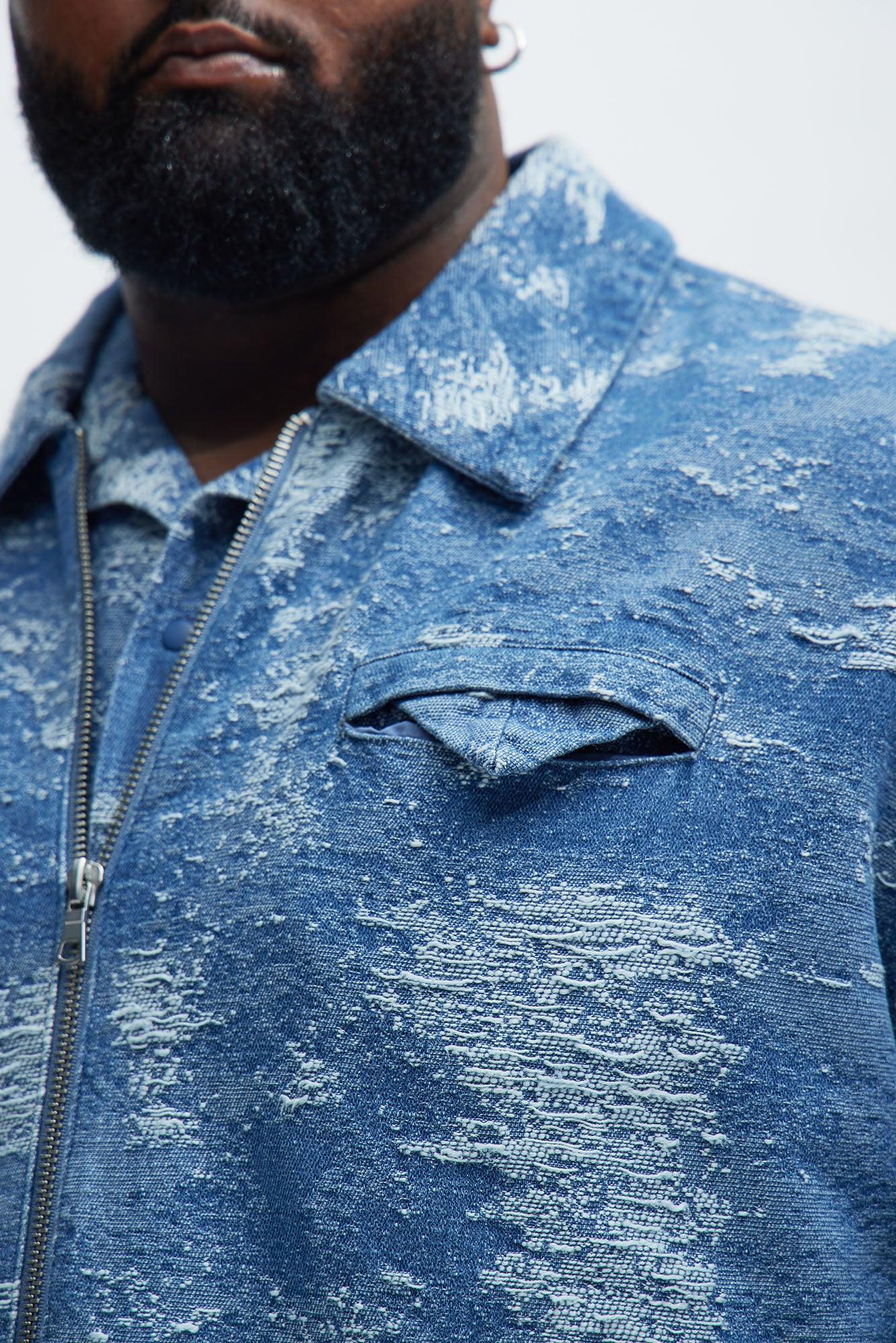 Cloud 9 Textured Cropped Jacket - Light Blue Product Image