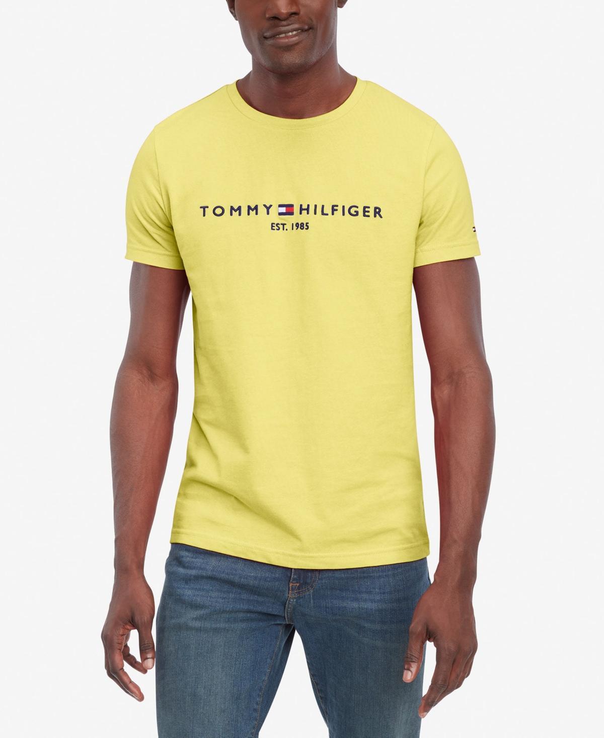 Tommy Hilfiger Mens Embroidered Logo Slim-Fit Crewneck T-Shirt Product Image