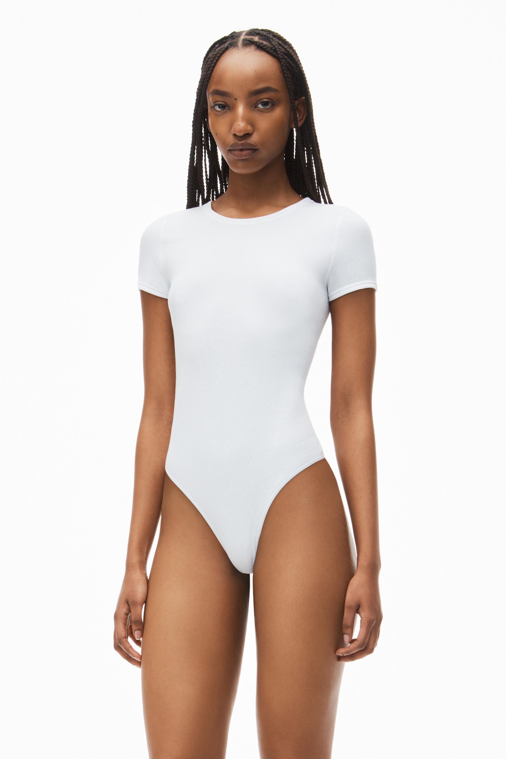 Short-sleeve Bodysuit In Rib-knit Jersey Product Image
