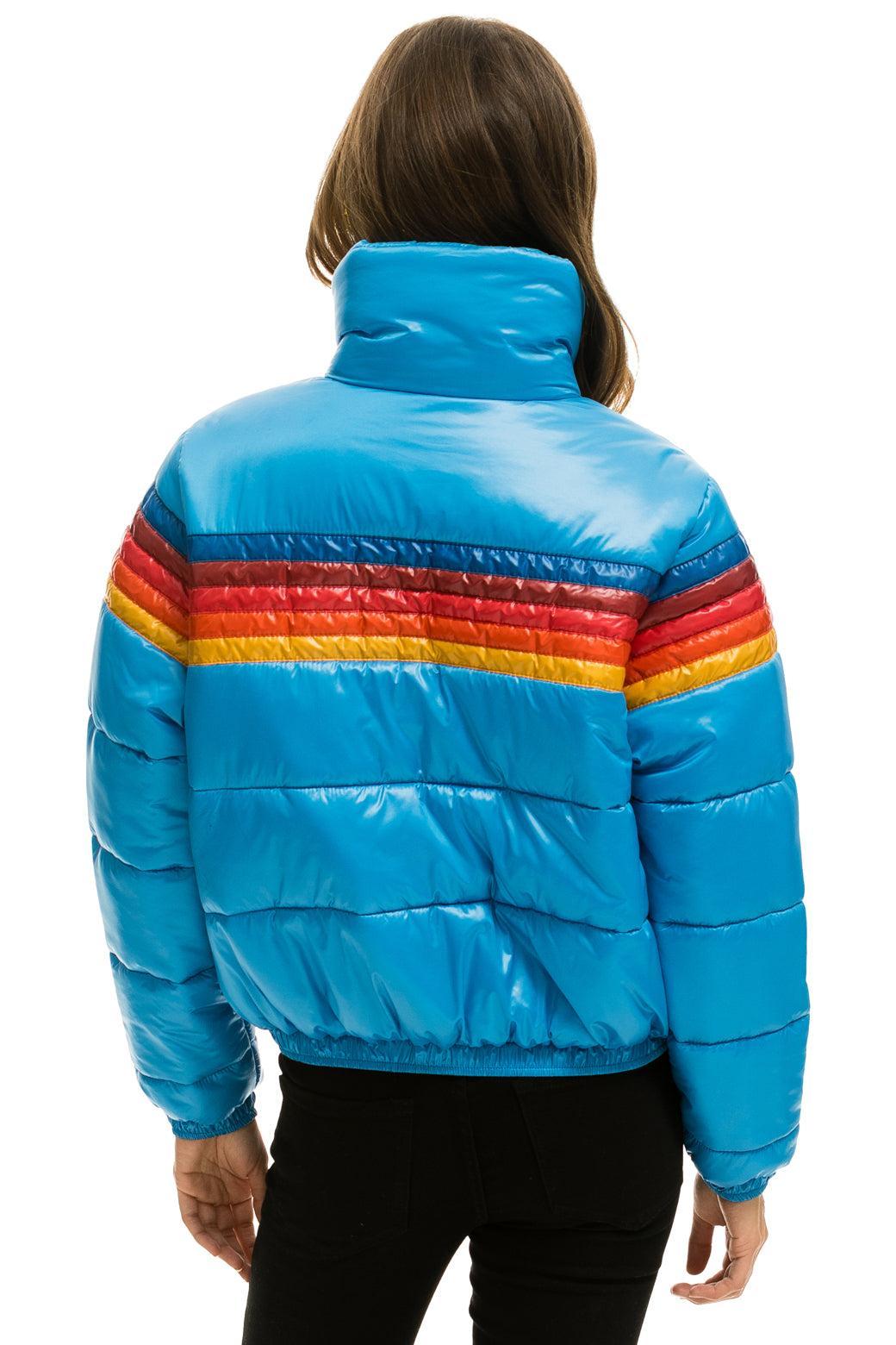 5 STRIPE LUXE APRES PUFFER JACKET - GLOSSY OCEAN Female Product Image