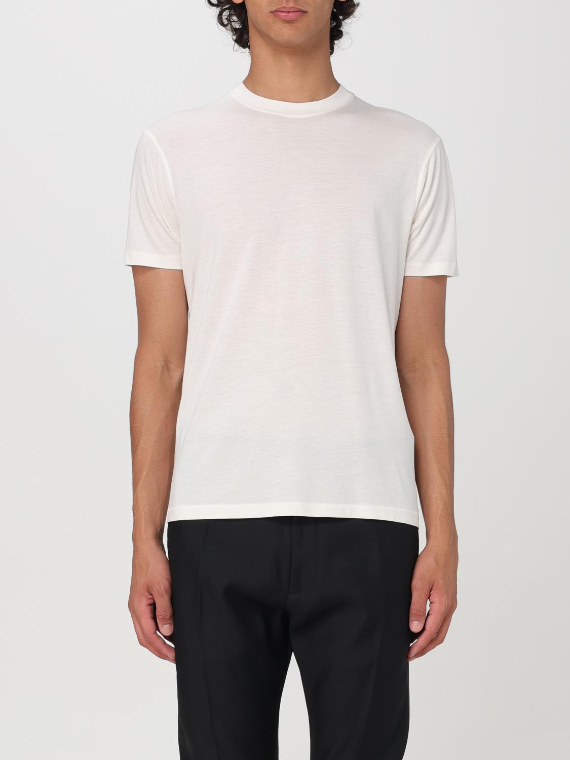 TOM FORD Placed Rib Slim-fit Lyocell And Cotton-blend T-shirt In Neutrals Product Image