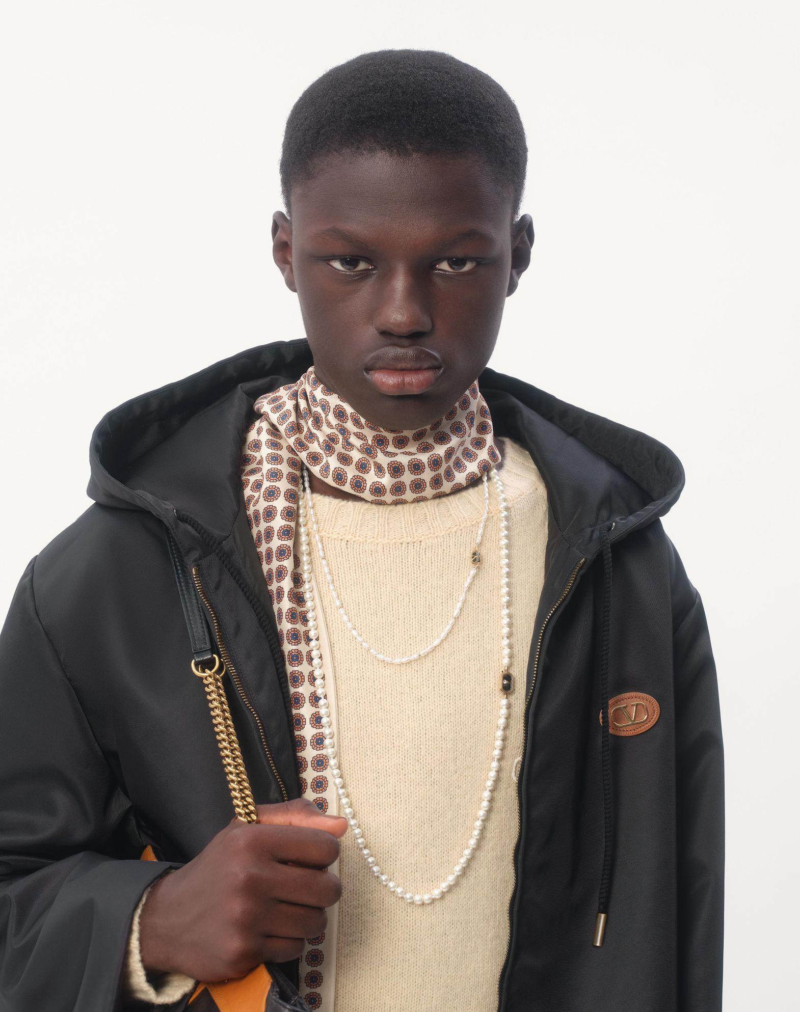 Nylon Hooded Windbreaker With Vlogo Patch Product Image