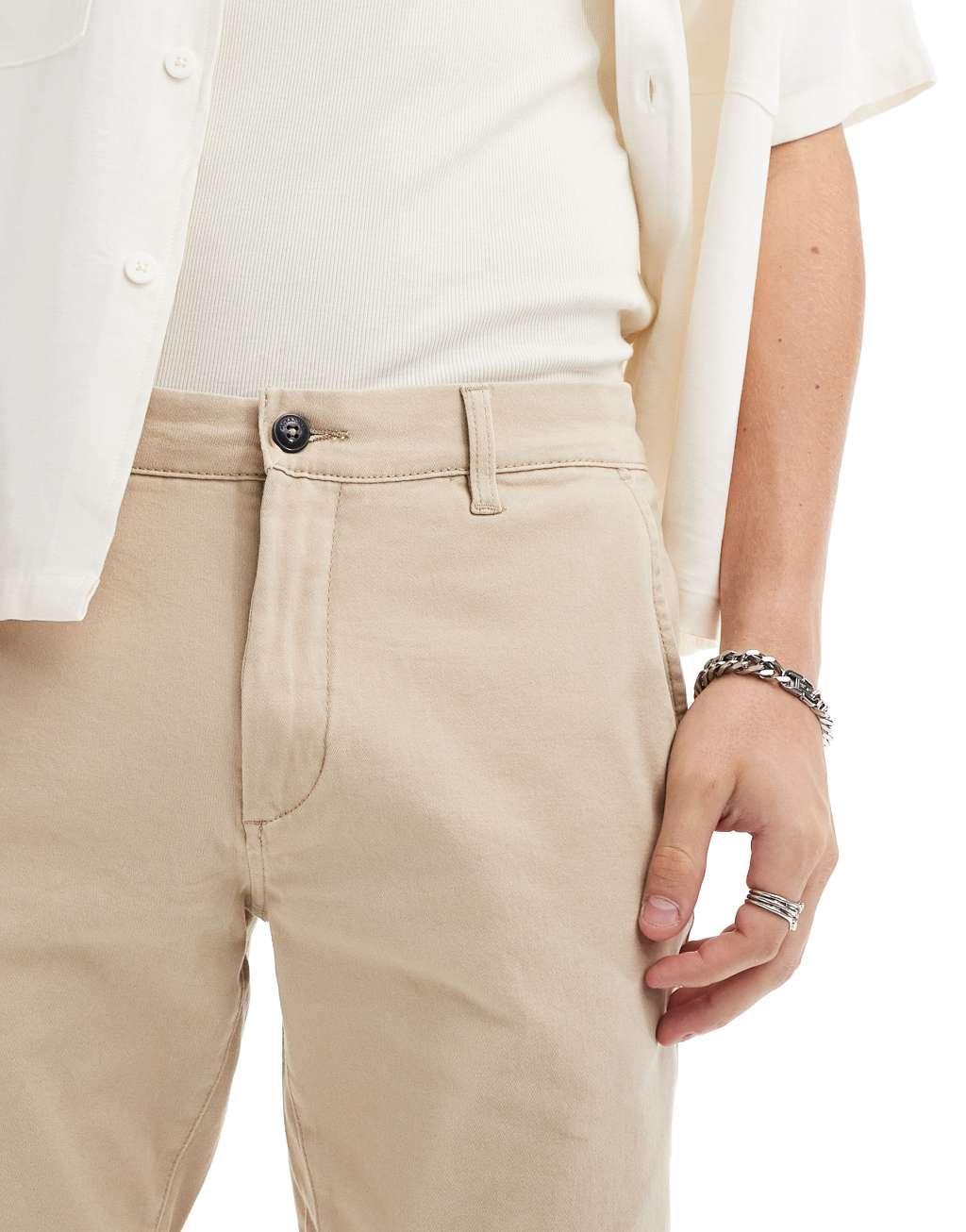 Jack & Jones 2 pack chino shorts in navy and tan Product Image