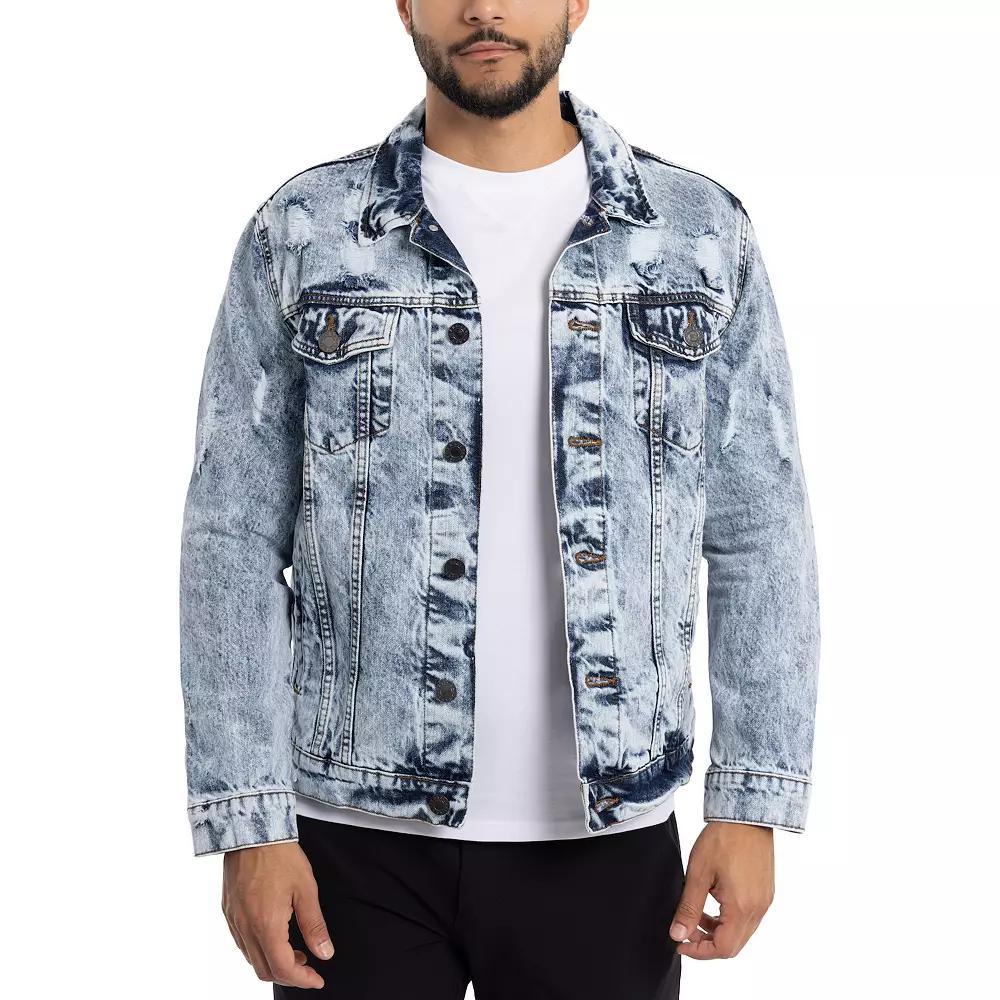 Men's Xray Washed Ripped Denim Jacket,  Product Image