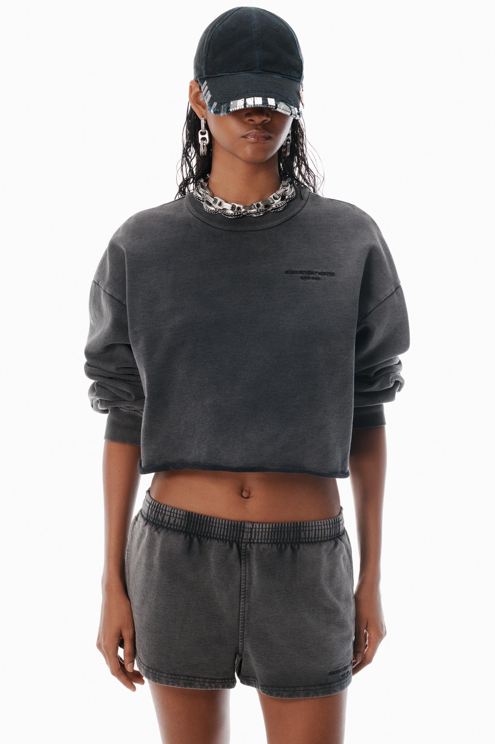 Black Cotton-terry Running Shorts Product Image