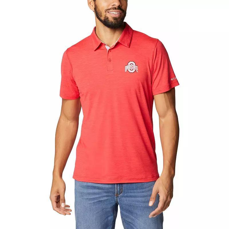 Men's Columbia Scarlet Ohio State Buckeyes Tech Trail Space Dye Omni-Shade Polo, Size: XL, Red Product Image