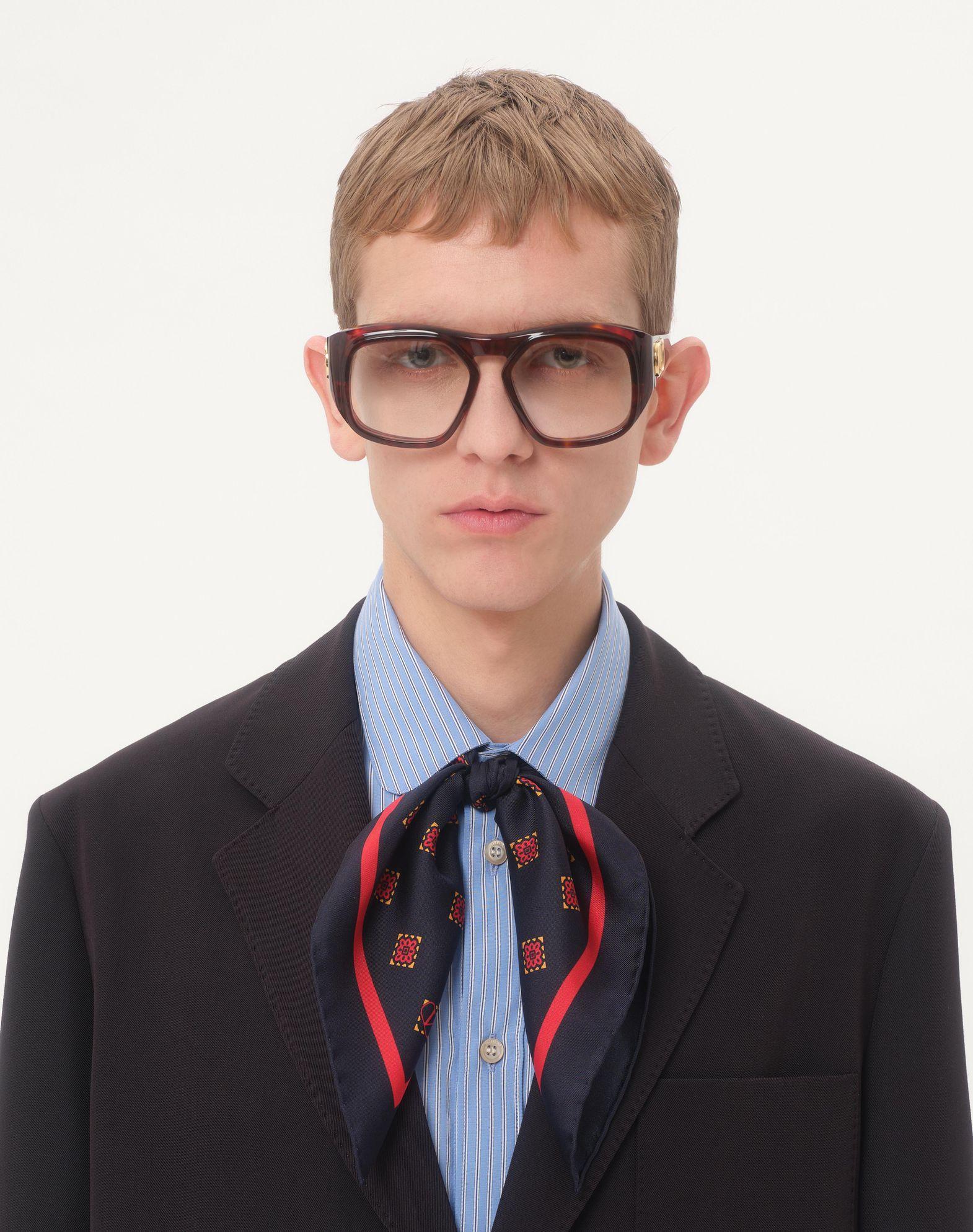 Single-Breasted Wool And Cotton Jacket With Jacquard Trimmings Product Image