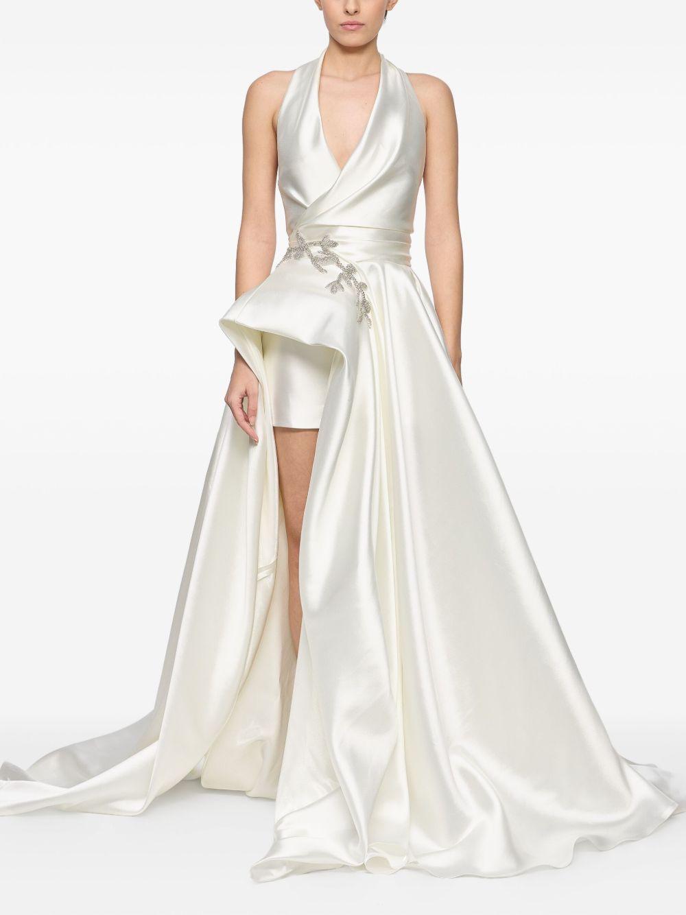 satin draped gown Product Image