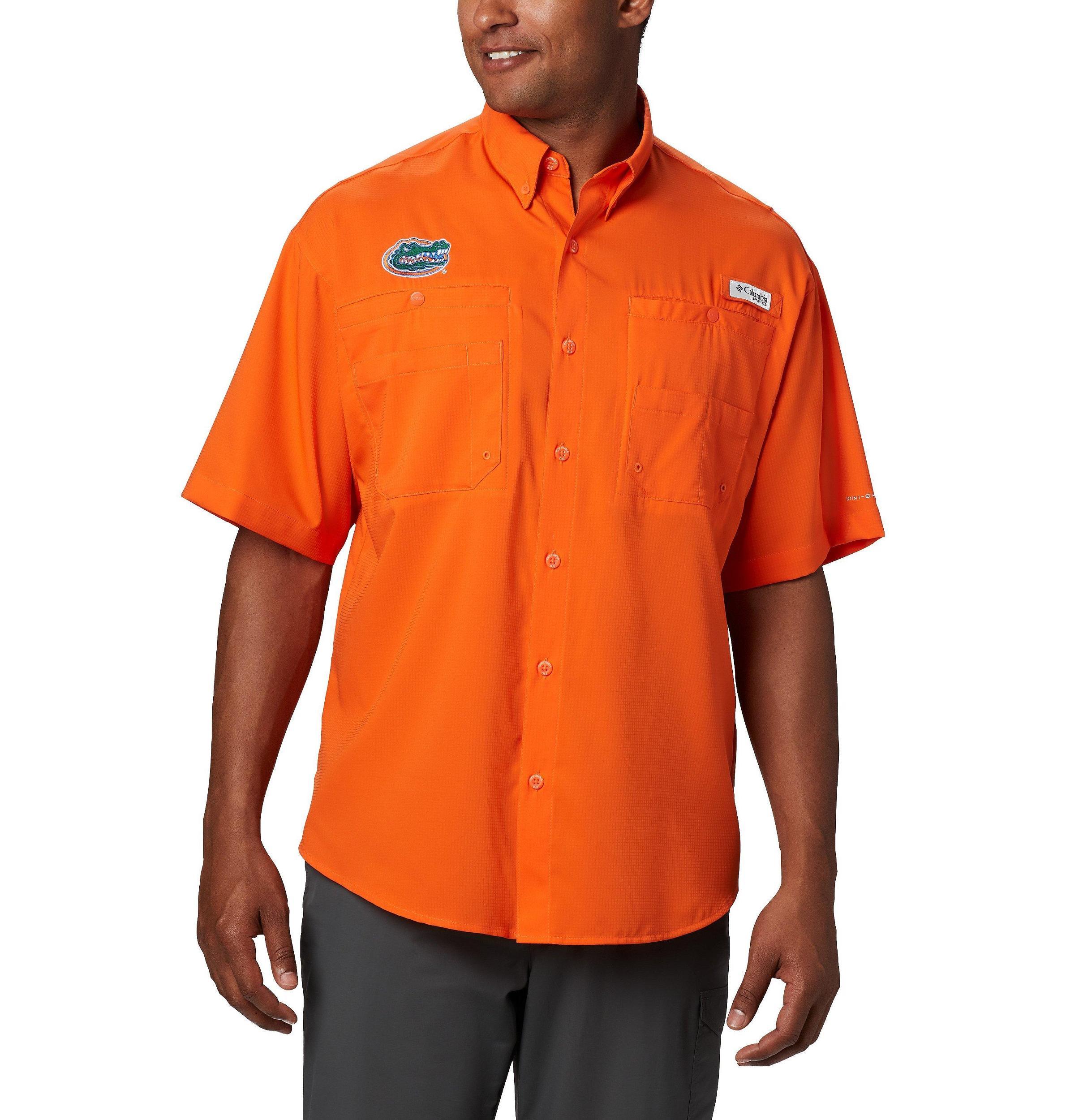 Columbia Mens Collegiate PFG Tamiami Short Sleeve Shirt - Tall - Florida- Product Image