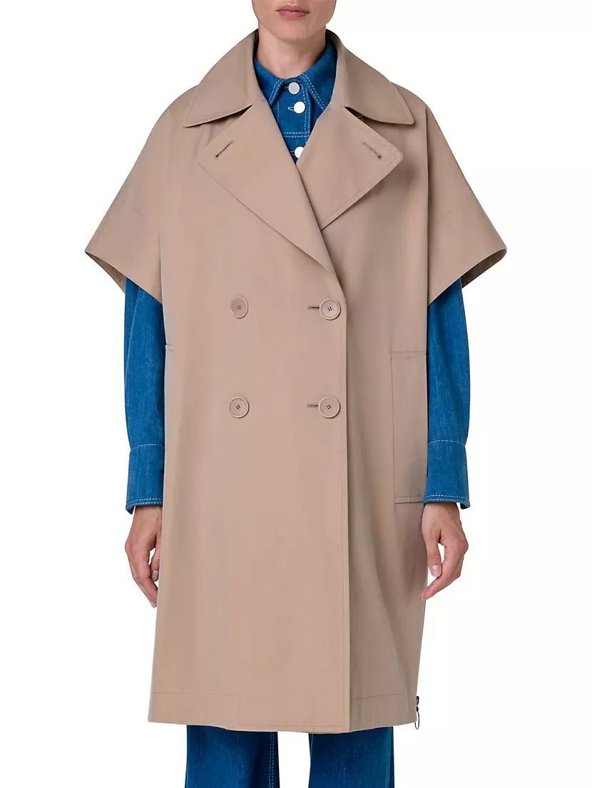 Cotton Double-Breasted Cape Coat Product Image