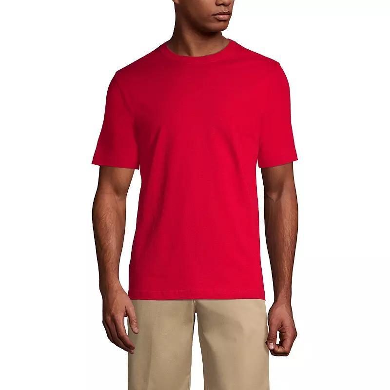 Men's Lands' End Essential Tall Short Sleeve School Uniform T-shirt, Size: Large Tall, Black Product Image