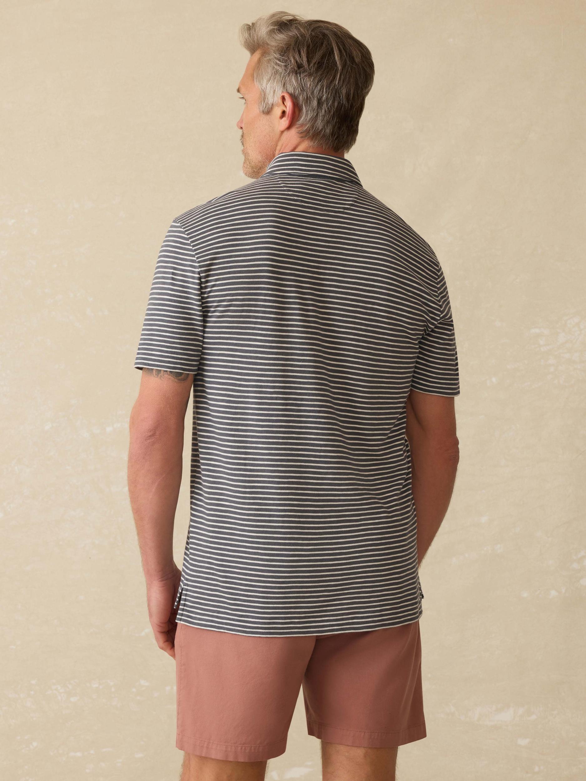 Sunwashed T-Shirt Polo - Ocean Stone Stripe Male Product Image