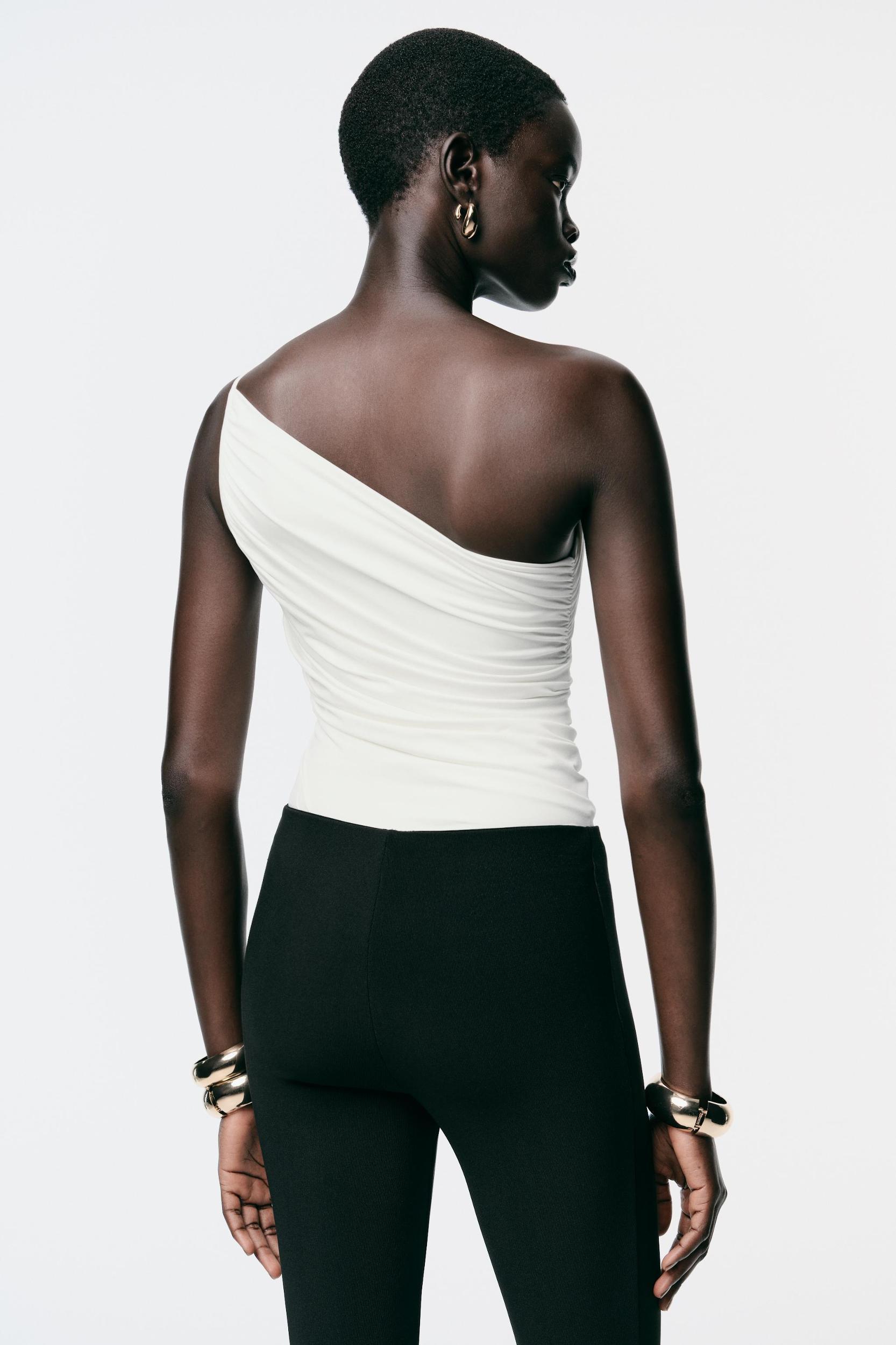 ASYMMETRIC DRAPED BODYSUIT Product Image
