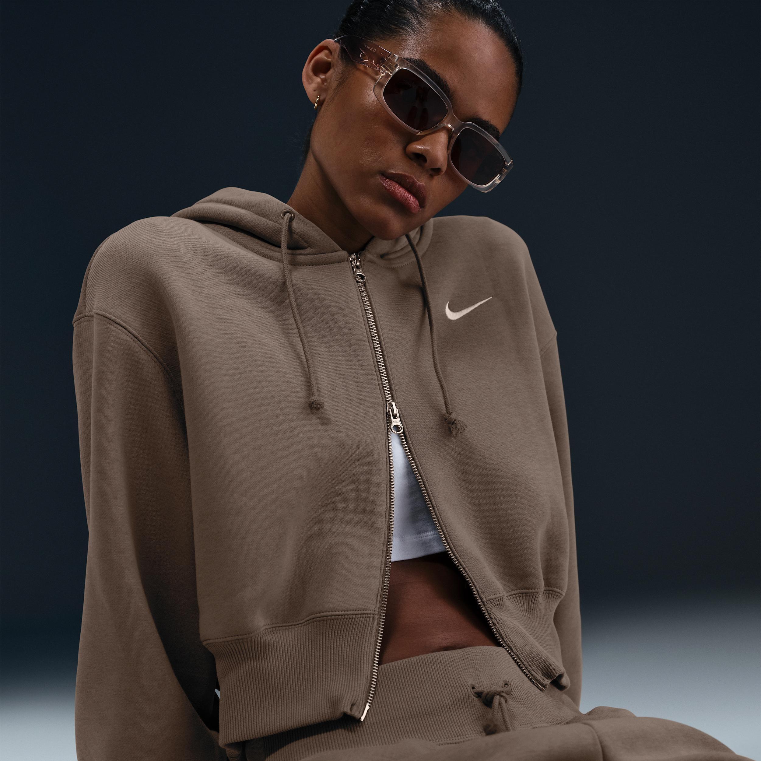 Women's Nike Sportswear Phoenix Fleece Loose Cropped Full-Zip Hoodie Product Image