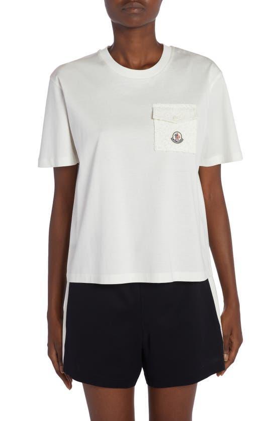 MONCLER Short-sleeve Logo Pocket T-shirt In Silk White Product Image