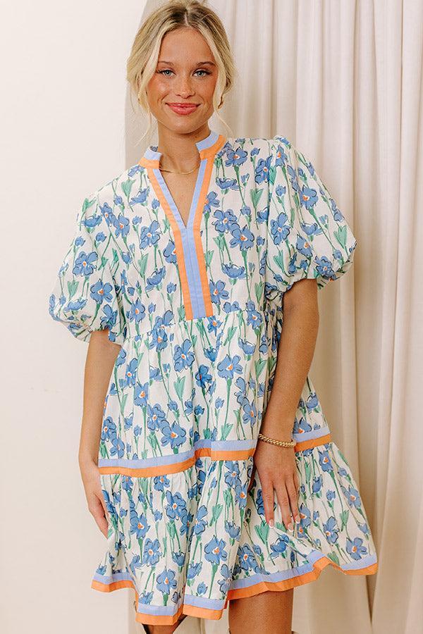 Fresh Horizon Floral Mini Dress in Airy Blue Product Image