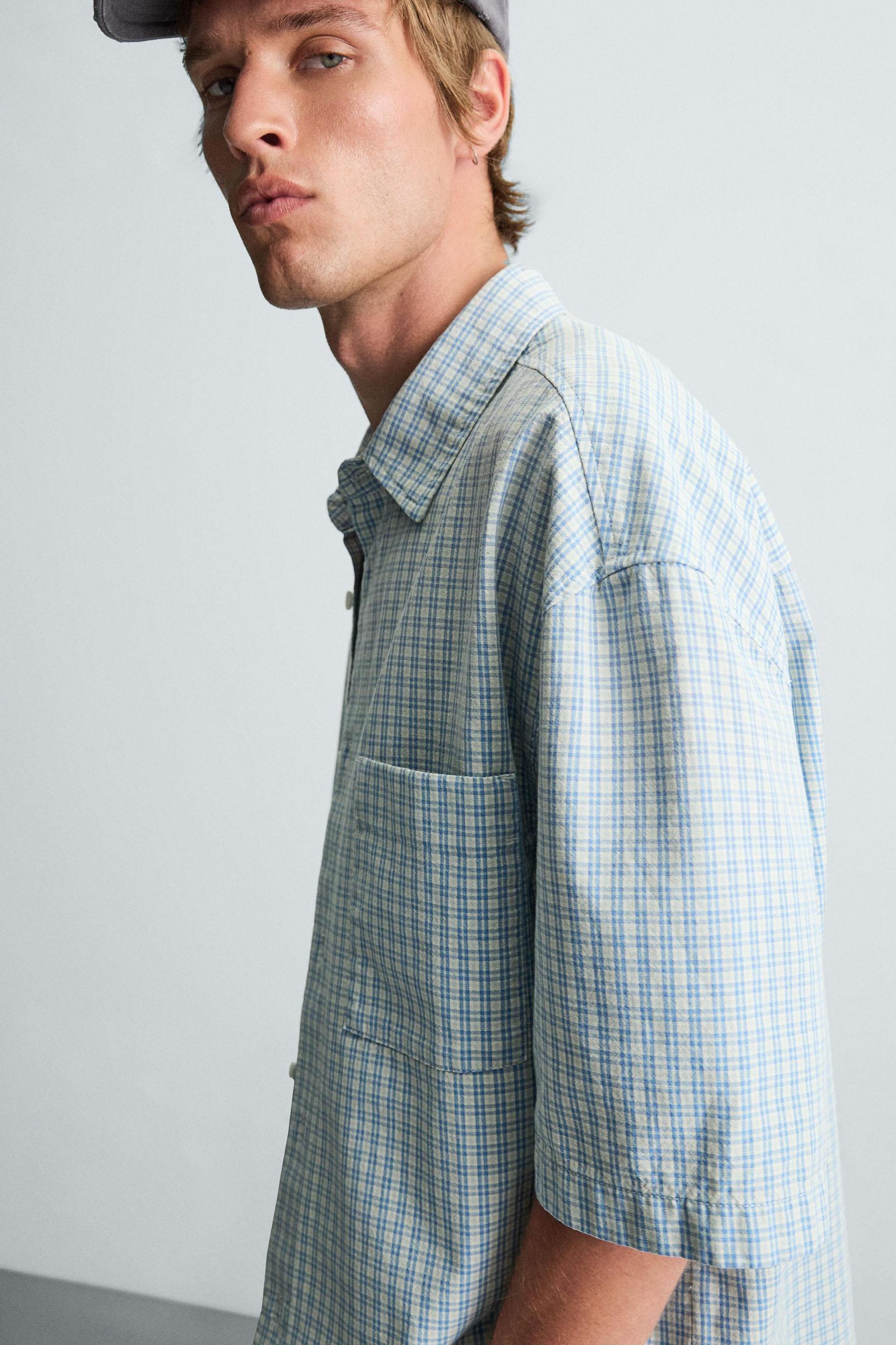 RELAXED FIT PLAID SHIRT Product Image