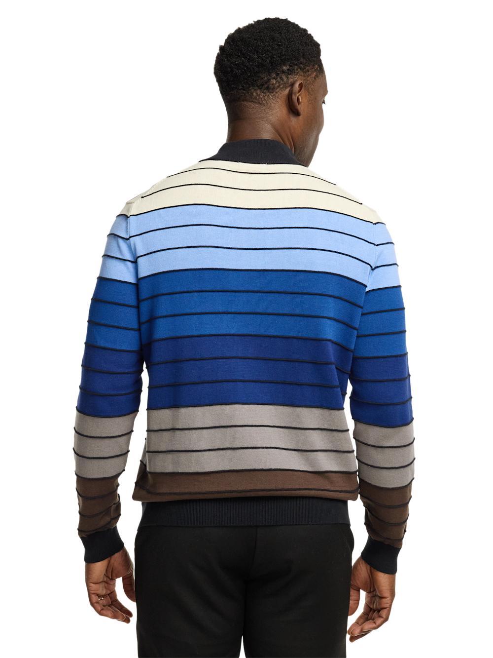 Cotton Quarter Zip Mock Neck Sweater - Multi Product Image