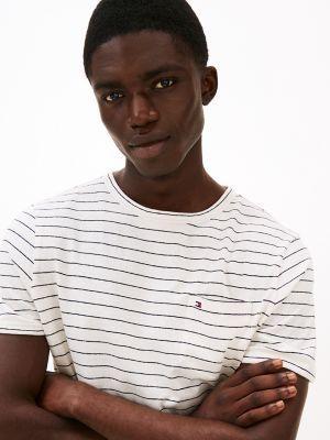 Stripe Linen-Cotton Blend Pocket T-Shirt Product Image
