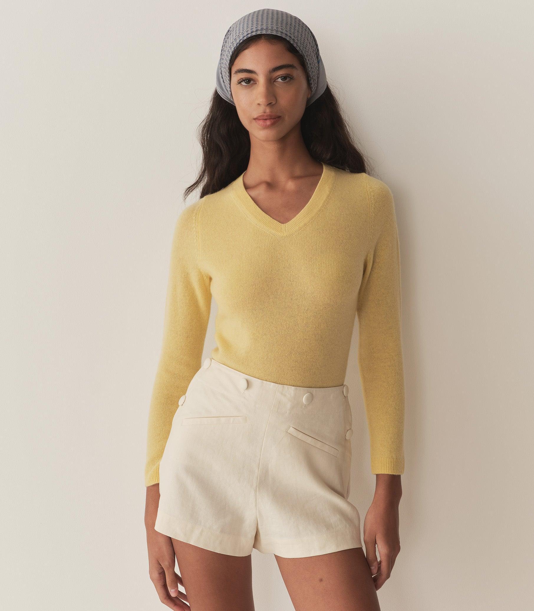 GARANCE CASHMERE SWEATER -- LEMON CHIFFON Product Image