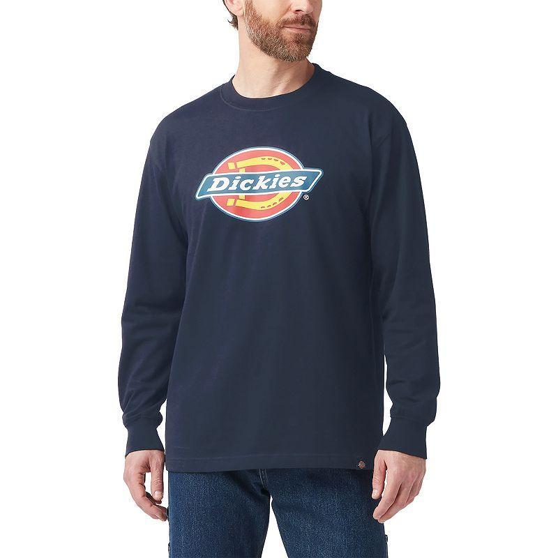 Men's Dickies Long Sleeve Tri-Color Logo Graphic Tee, Size: Medium, White Product Image