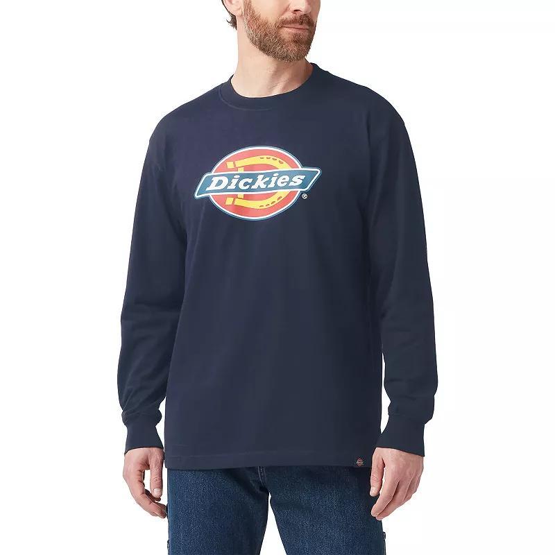 Men's Dickies Long Sleeve Tri-Color Logo Graphic Tee, Size: Medium, White Product Image