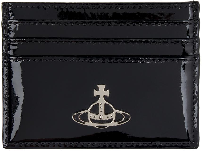 VIVIENNE WESTWOOD Black Flat Card Holder In Aw24-n403 Product Image