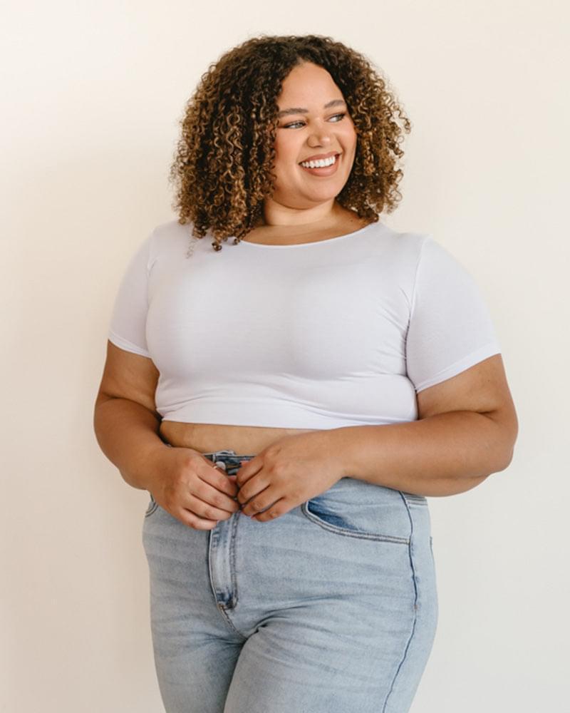 HALFTEE Layering Fashions Classic Boyfriend Halftee Female Product Image