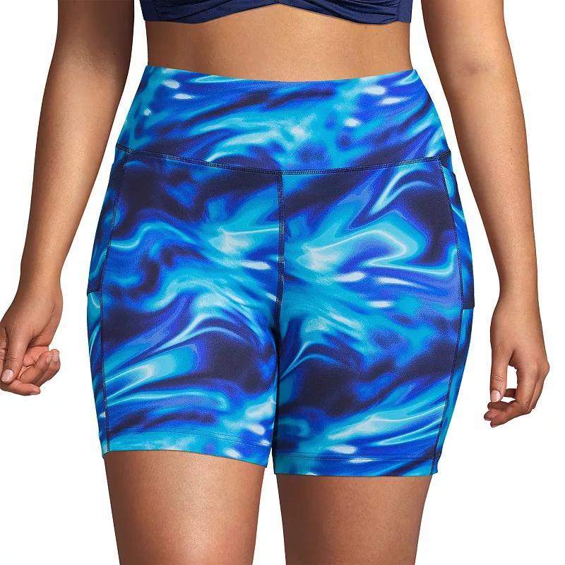 Plus Size Lands End 6 Thigh-Minimizer Swim Shorts, Womens Product Image