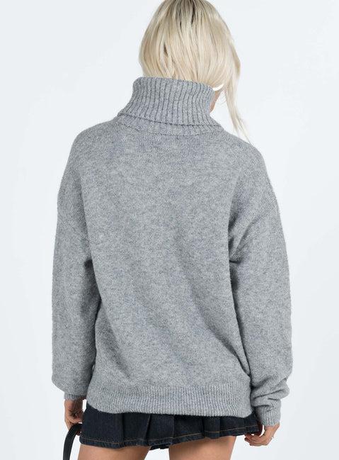 Oswin Turtleneck Sweater Grey Product Image