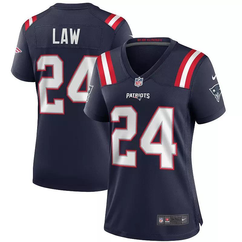 Women's Nike Ty Law Navy New England Patriots Game Retired Player Jersey, Size: Large, Blue Product Image