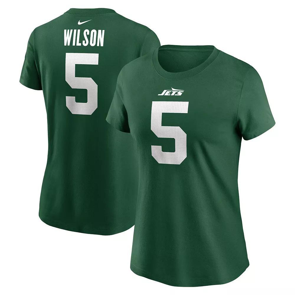 Women's Nike Garrett Wilson Legacy Green New York Jets Name & Number T-Shirt,  Product Image